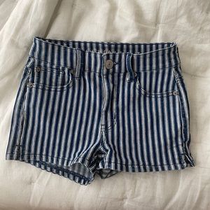 ae stripped jean shorts